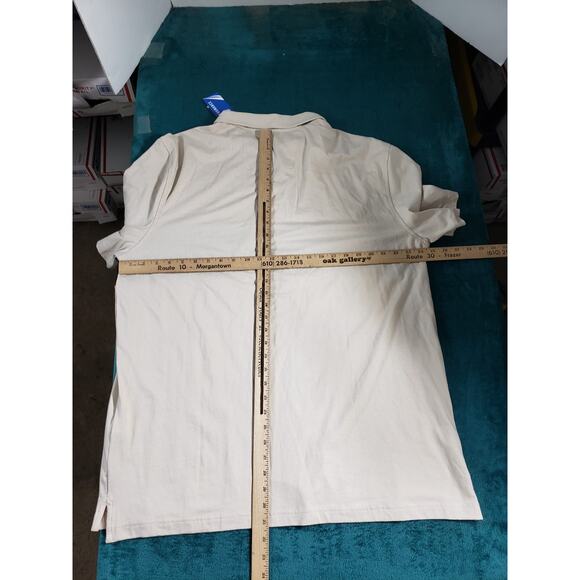 Nautica Polo Shirt Size 2XL XXL Mens Beige Classic Fit Stretch Performance NWT - Picture 8 of 9